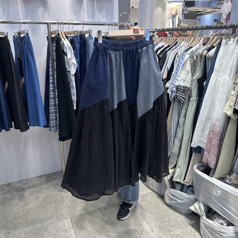 BLOOM韓國代購女士新品26春夏休閑職業人氣熱賣26夏季長裙撞色BLOOM-Q長裙圖色2