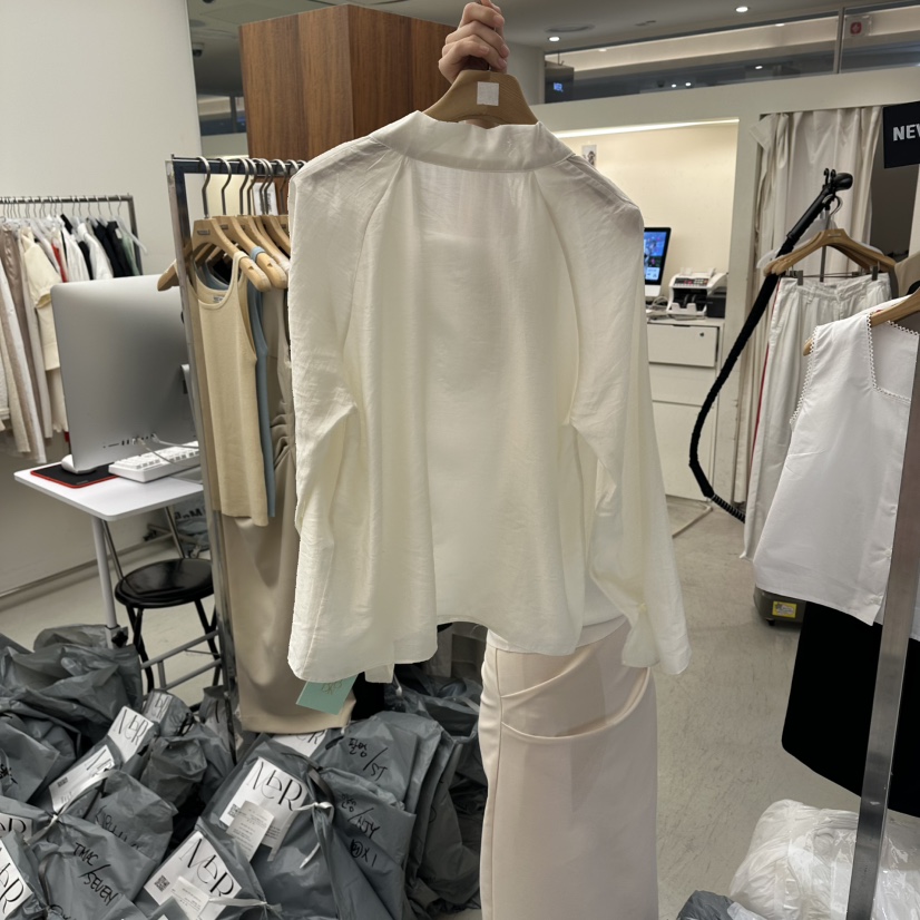 MER韓國直郵女士新品26春夏推薦熱賣職業時尚休閑襯衫蕾絲衫MER/ANGELO BIANCO襯衫/蕾絲衫