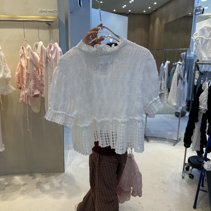 ECHOPARTY韓國代購女裝新品26春夏熱賣休閑時尚襯衫蕾絲衫ECHOPARTY襯衫/蕾絲衫