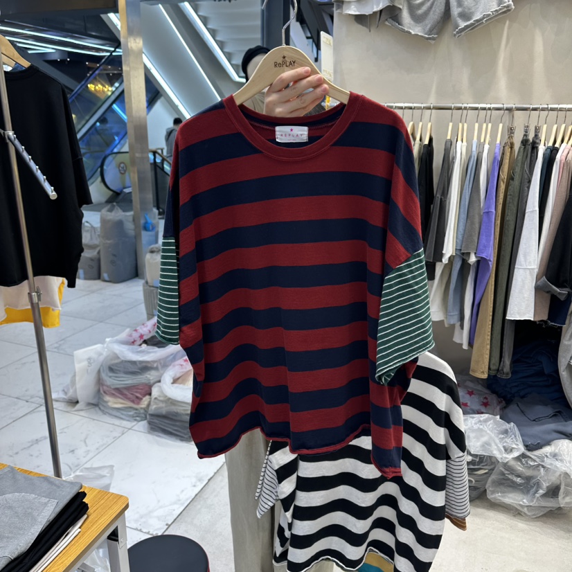 REPLAY韓國東大門代購女裝新品26夏季時尚休閑推薦T恤條紋REPLAYT恤圖色2