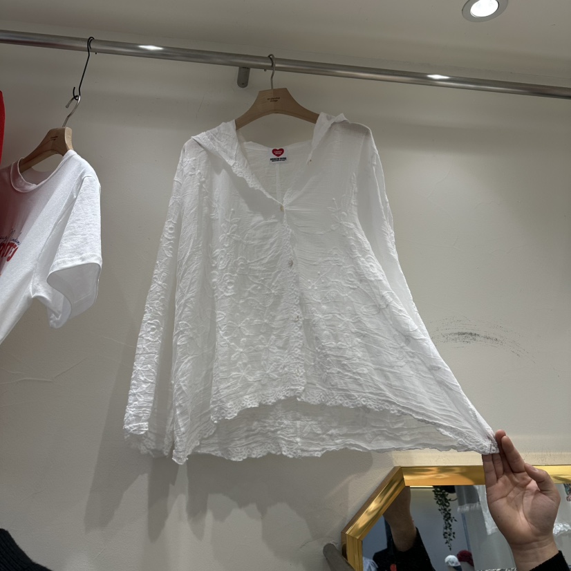 UNDERSTAR_VINTAGE韓國直郵女裝新款26夏季襯衫蕾絲衫連帽衫蕾絲UNDERSTAR_VINTAGE襯衫/蕾絲衫圖色1