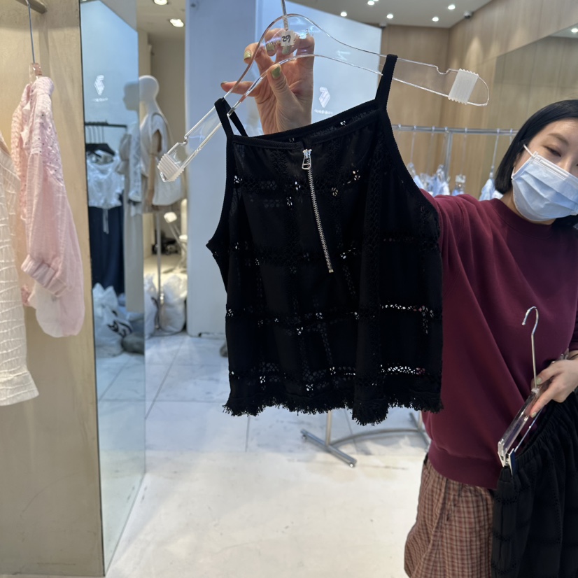 ECHOPARTY韓國東大門代購女士新品熱賣推薦吊帶背心刺繡流蘇ECHOPARTY吊帶/背心