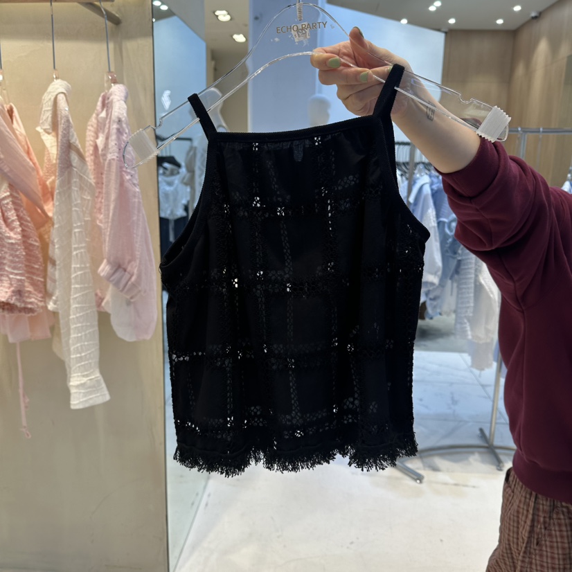 ECHOPARTY韓國東大門代購女士新品熱賣推薦吊帶背心刺繡流蘇ECHOPARTY吊帶/背心圖色2