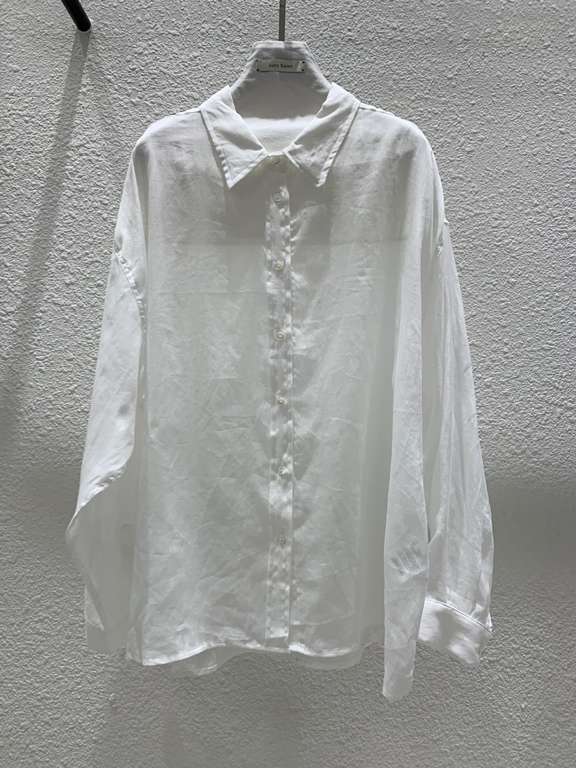 LUCY SALON韓國直郵實拍女裝新款熱賣襯衫蕾絲衫亞麻紐扣LUCY SALON襯衫/蕾絲衫圖色1