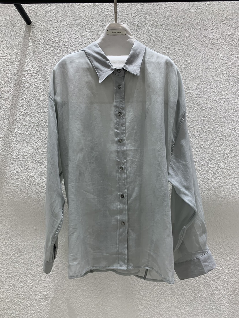 LUCY SALON韓國直郵實拍女裝新款熱賣襯衫蕾絲衫亞麻紐扣LUCY SALON襯衫/蕾絲衫圖色2