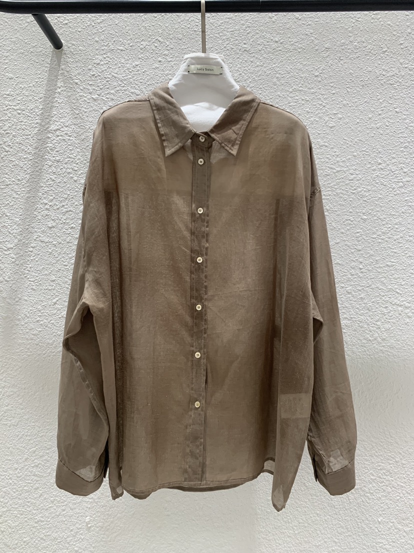 LUCY SALON韓國直郵實拍女裝新款熱賣襯衫蕾絲衫亞麻紐扣LUCY SALON襯衫/蕾絲衫圖色3