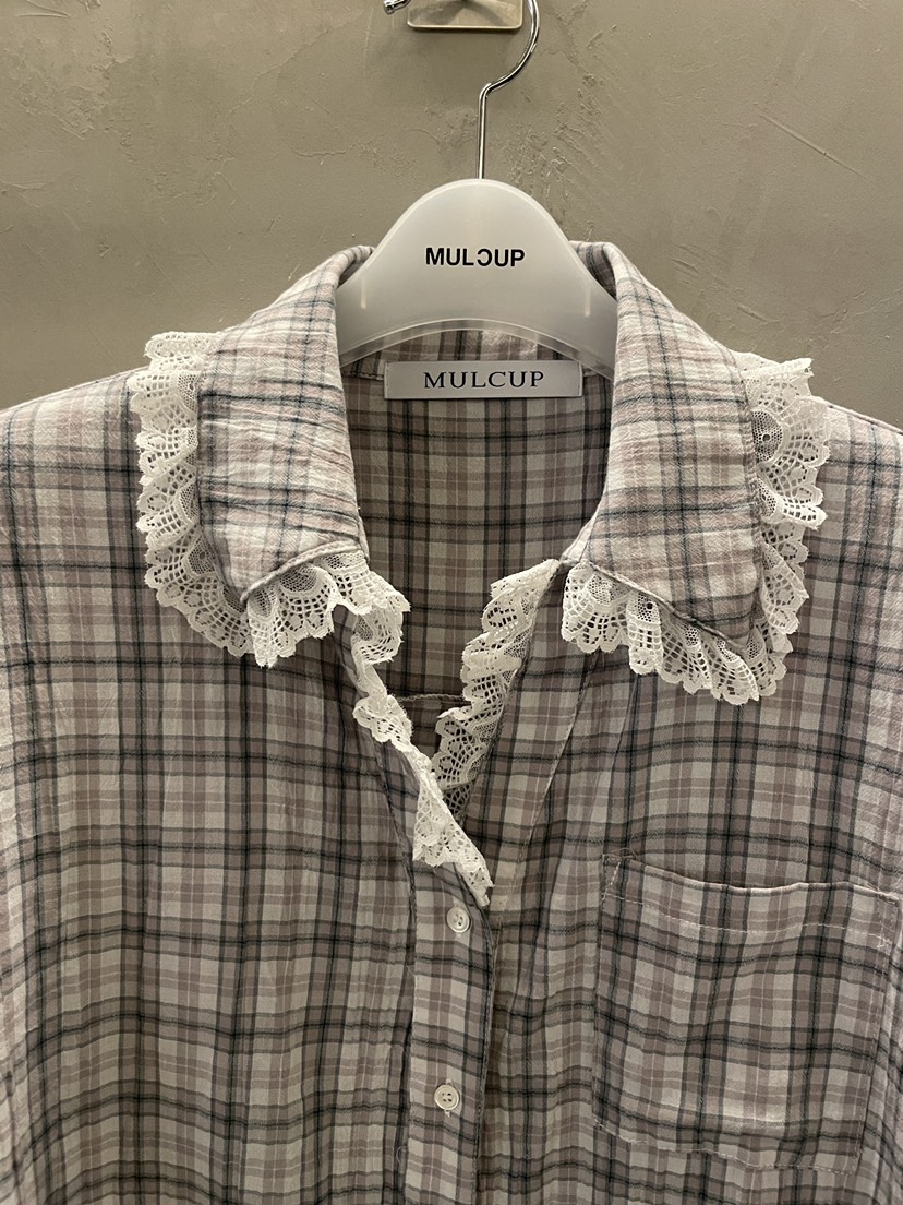 MULCUP韓國代購女士新款26春夏時尚人氣推薦休閑襯衫蕾絲衫MULCUP襯衫/蕾絲衫