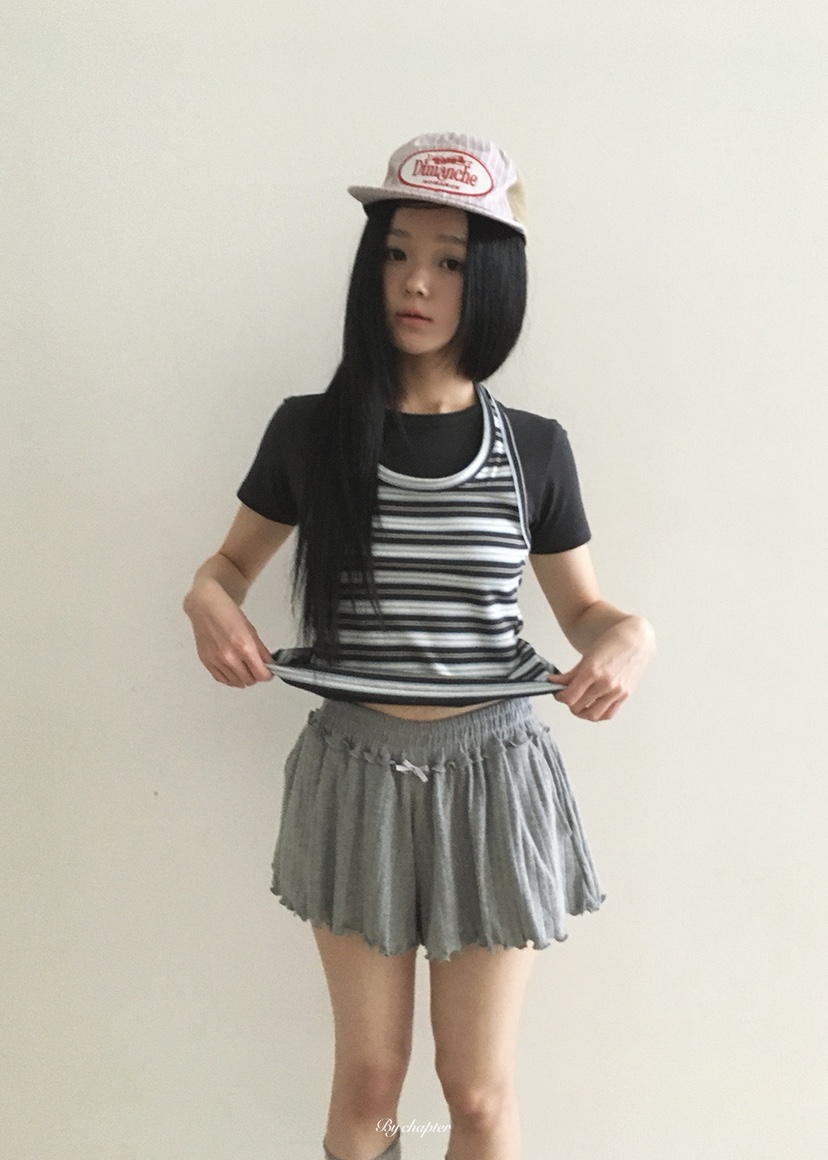 BY CHAPTER韓國直郵實拍女士新款人氣職業休閑26春夏短褲鏤空BY Chapter短褲圖色2灰色