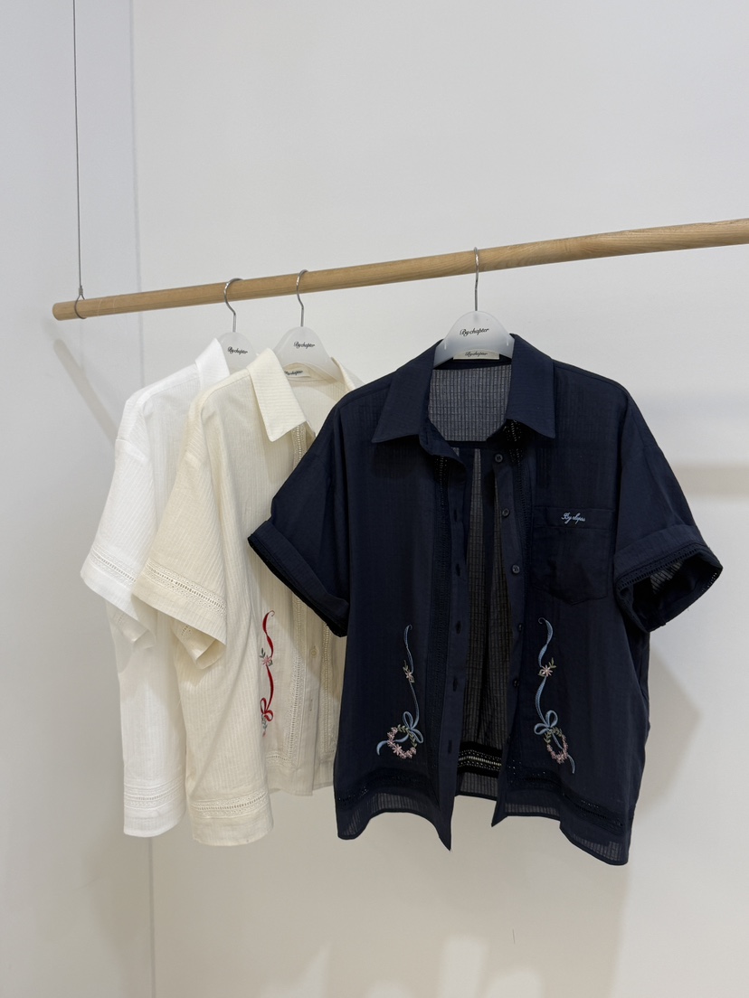 BY CHAPTER韓國代購女士新品熱賣推薦人氣襯衫蕾絲衫刺繡BY Chapter襯衫/蕾絲衫