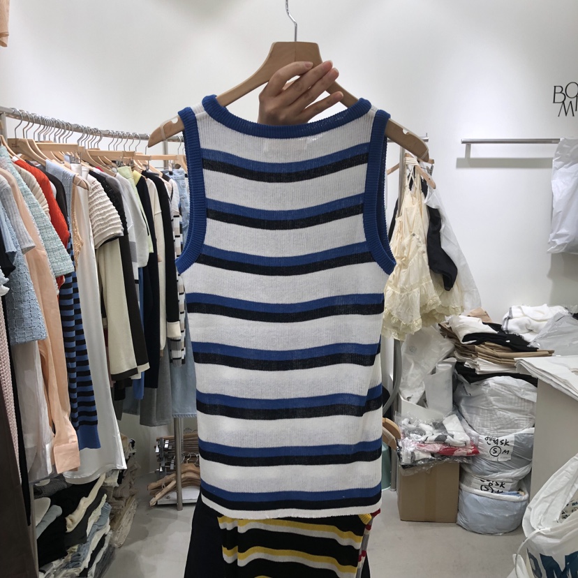 BY BOMI韓國代購女士新品推薦人氣時尚26夏季吊帶背心撞色BY BOMI吊帶/背心