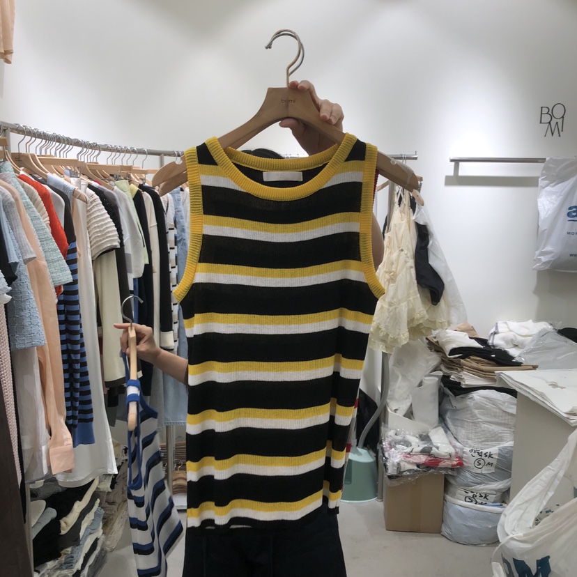 BY BOMI韓國代購女士新品推薦人氣時尚26夏季吊帶背心撞色BY BOMI吊帶/背心圖色2