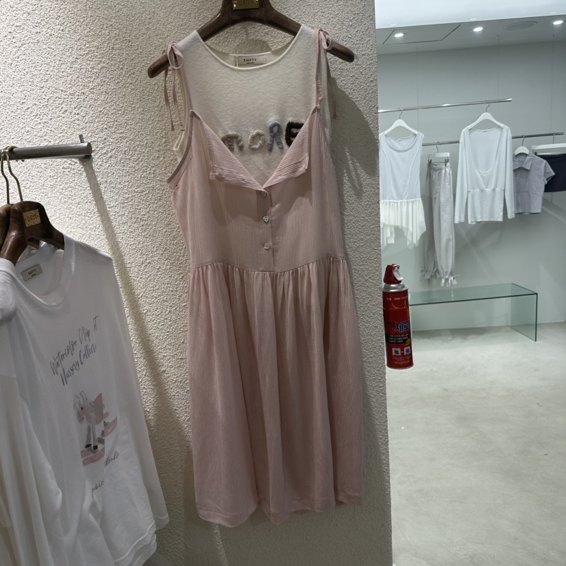 EMPTY韓國直郵女士新款26夏季休閑推薦職業連衣裙不含內搭EMPTY連衣裙圖色2