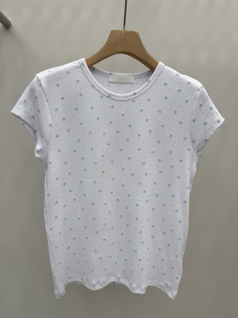 EOOB/LAMEREI韓國直郵女士新品26夏季職業人氣熱賣T恤花朵EOOB/LAMEREIT恤圖色1