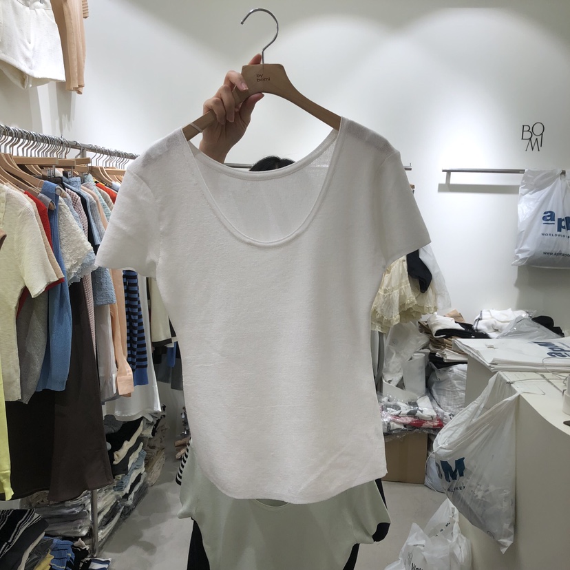 BY BOMI韓國東大門直郵女裝新品人氣休閑職業26春夏時尚T恤BY BOMIT恤圖色1