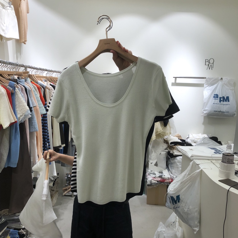 BY BOMI韓國東大門直郵女裝新品人氣休閑職業26春夏時尚T恤BY BOMIT恤圖色2