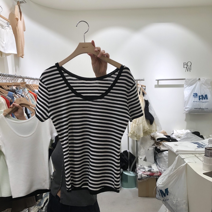 BY BOMI韓國東大門直郵女裝新品人氣休閑職業26春夏時尚T恤BY BOMIT恤圖色4