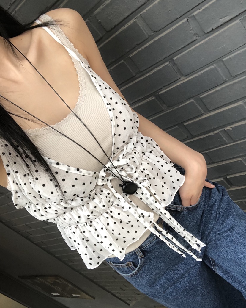 OKIE韓國東大門代購女士新品26春夏職業休閑吊帶背心透視OKIE吊帶/背心