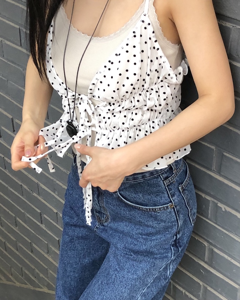 OKIE韓國東大門代購女士新品26春夏職業休閑吊帶背心透視OKIE吊帶/背心