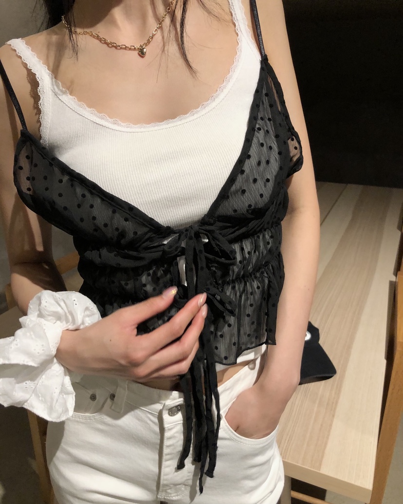 OKIE韓國東大門代購女士新品26春夏職業休閑吊帶背心透視OKIE吊帶/背心