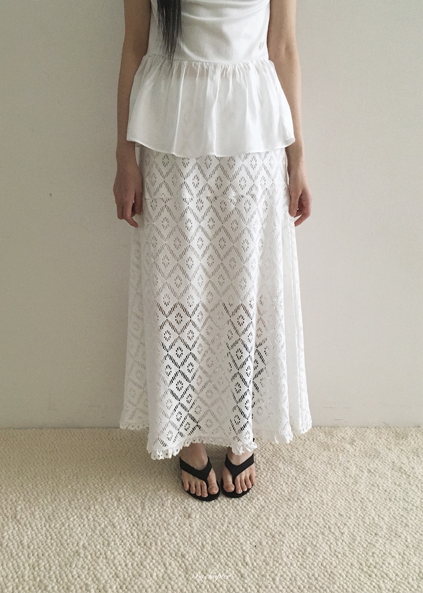 BY CHAPTER韓國直郵女裝新品26春夏人氣26夏季長裙鉤針編織BY Chapter長裙圖色2白色