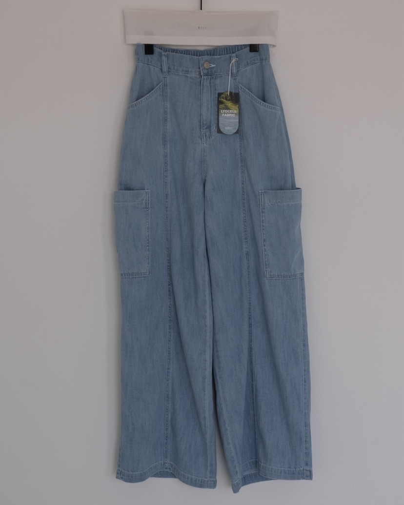 HONG-P韓國東大門代購女士新品26夏季26春夏時尚牛仔褲口袋HONG-P牛仔褲圖色1淺色