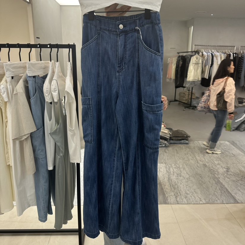 HONG-P韓國東大門代購女士新品26夏季26春夏時尚牛仔褲口袋HONG-P牛仔褲圖色2深色