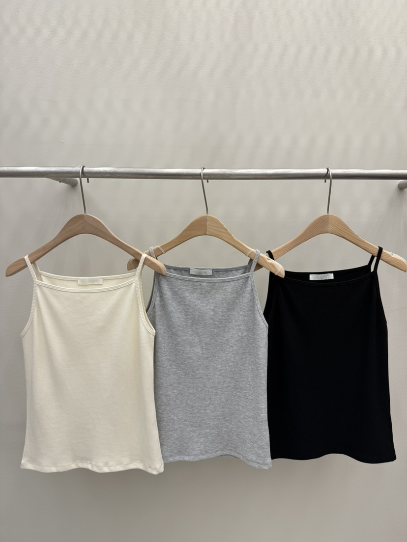 EOOB/LAMEREI韓國直郵實拍女裝新品26夏季吊帶背心華夫格船領EOOB/LAMEREI吊帶/背心