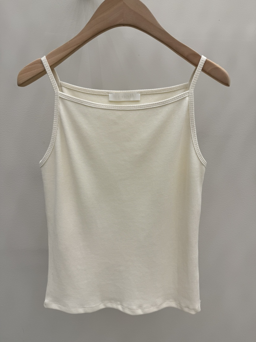 EOOB/LAMEREI韓國直郵實拍女裝新品26夏季吊帶背心華夫格船領EOOB/LAMEREI吊帶/背心圖色1