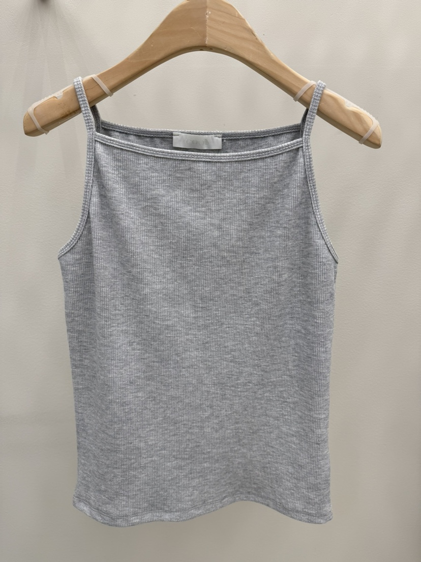 EOOB/LAMEREI韓國直郵實拍女裝新品26夏季吊帶背心華夫格船領EOOB/LAMEREI吊帶/背心圖色2