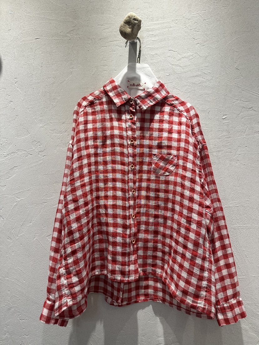 AT NOTE韓國東大門代購女裝新品職業襯衫蕾絲衫格紋亞麻AT NOTE襯衫/蕾絲衫圖色1