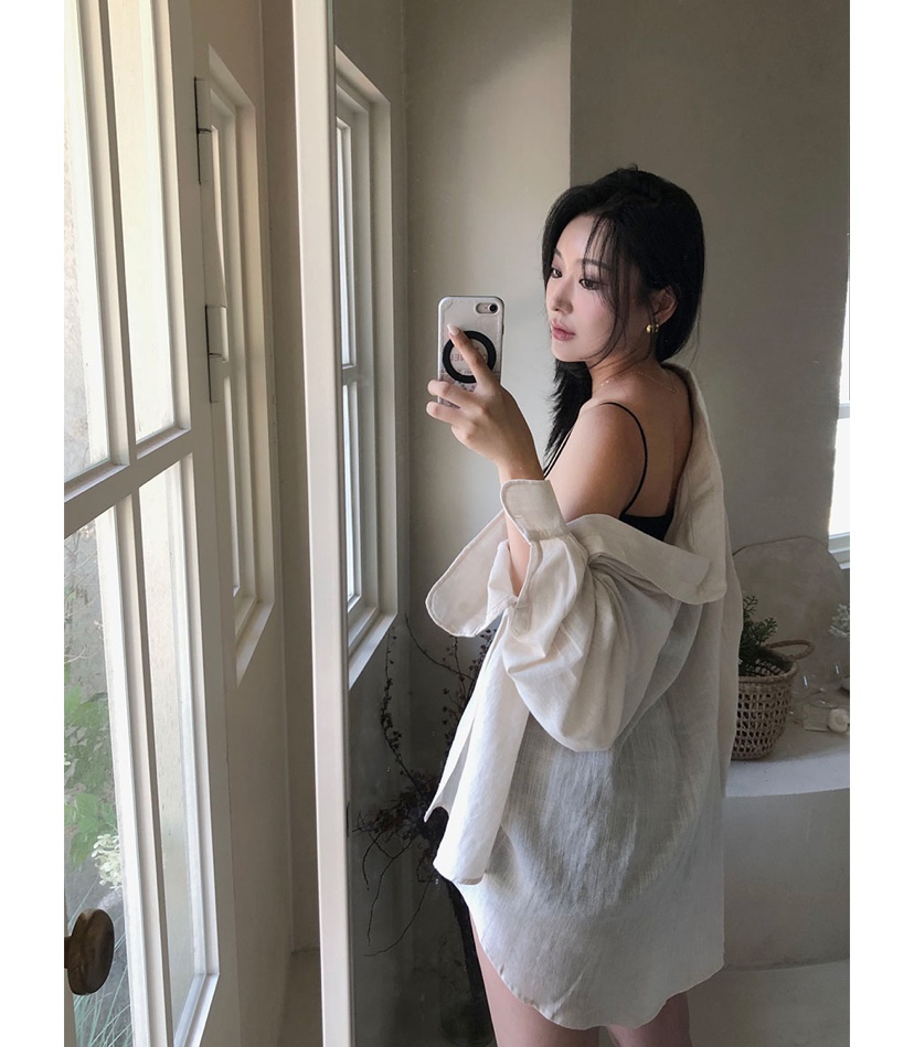 PAIRING韓國東大門代購女士新品熱賣人氣襯衫蕾絲衫亞麻寬松PAIRING襯衫/蕾絲衫