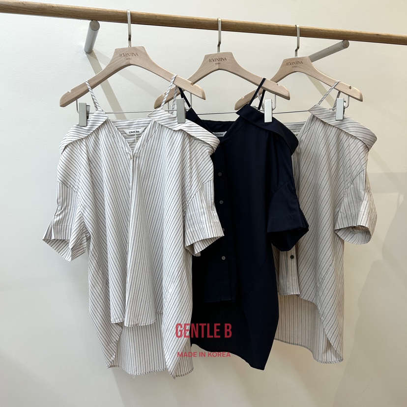 GENTLE B/LOVENTINA韓國東大門直郵女裝新品熱賣襯衫蕾絲衫露肩寬松GENTLE B/LOVENTINA襯衫/蕾絲衫