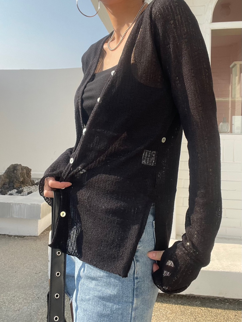 REIZ韓國東大門代購女裝新品人氣職業時尚26春夏針織衫亞麻布REIZ針織衫