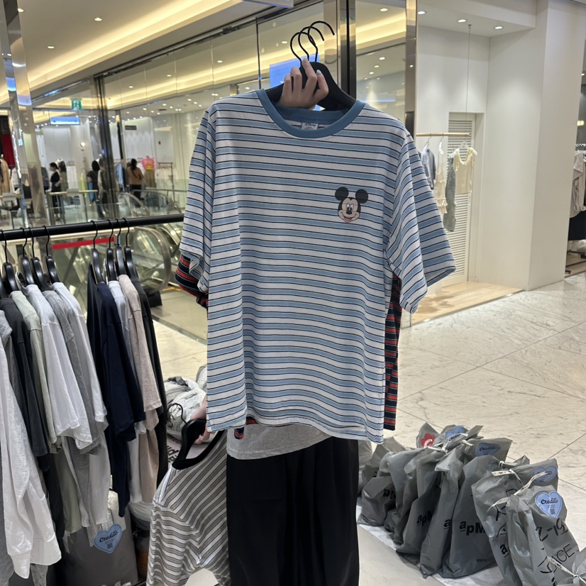 CREDITO韓國直郵女裝新品人氣熱賣26夏季26春夏休閑推薦T恤CREDITOT恤圖色2
