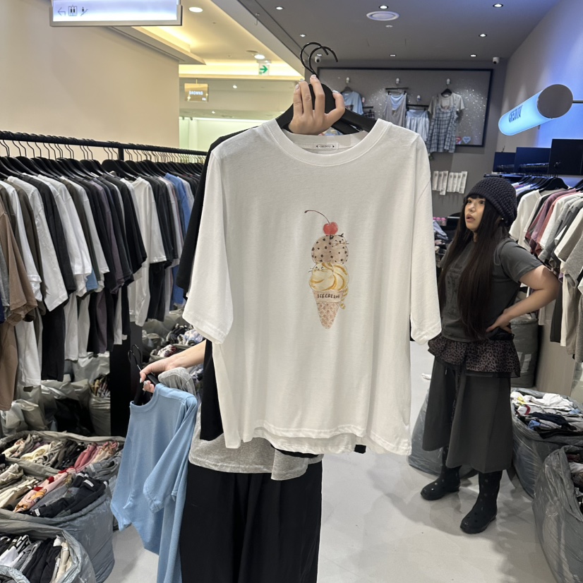CREDITO韓國代購女裝新品26夏季職業熱賣休閑人氣時尚T恤CREDITOT恤圖色2