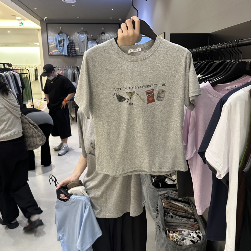 CREDITO韓國直郵女裝新款時尚職業休閑熱賣26夏季人氣T恤CREDITOT恤圖色4
