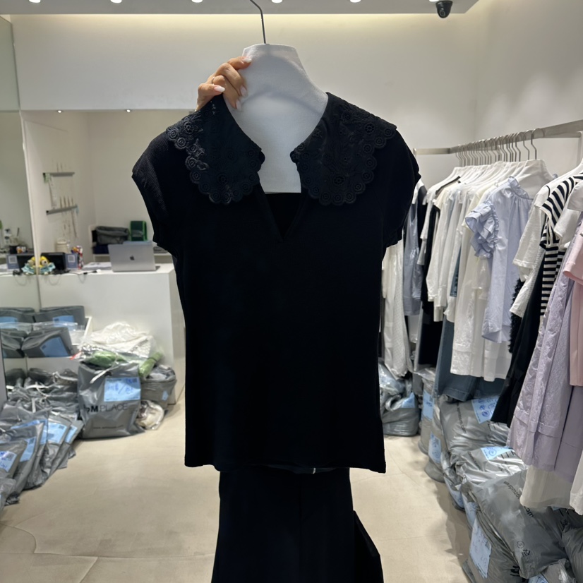RICH SISTER韓國東大門代購女士新品熱賣推薦休閑T恤蕾絲RICH SISTERT恤圖色2