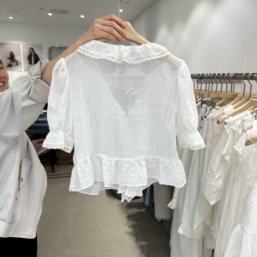 ACKER韓國東大門直郵女裝新品休閑26夏季時尚推薦襯衫蕾絲衫ACKER襯衫/蕾絲衫