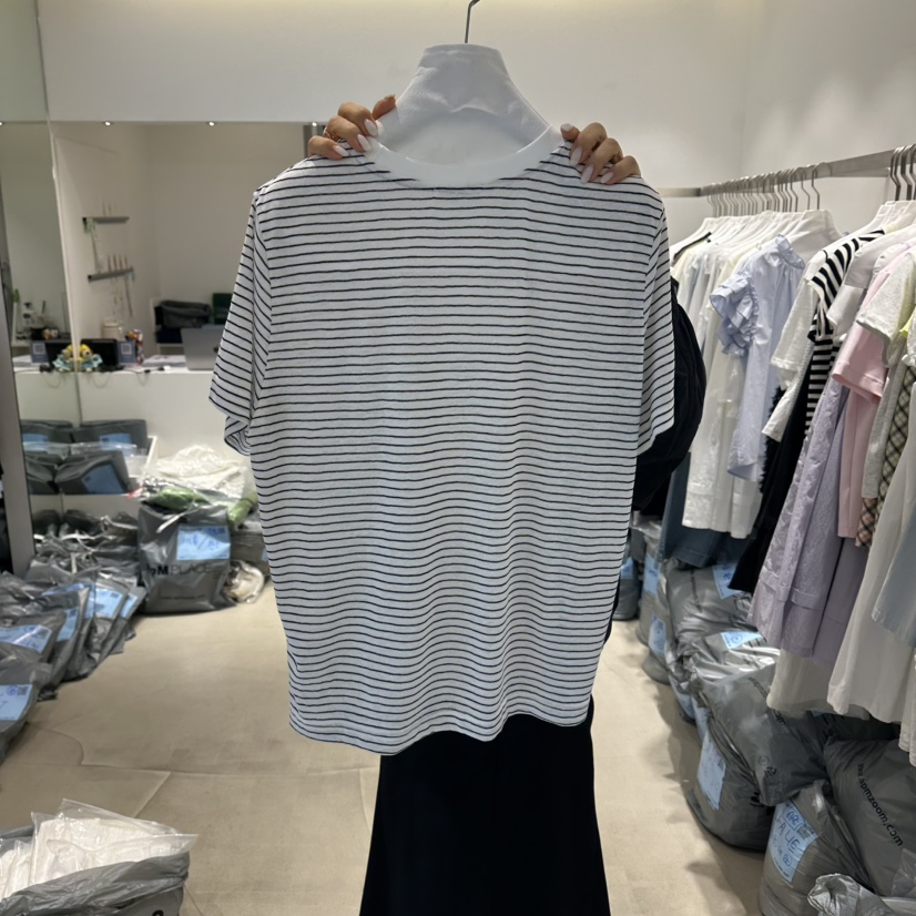 RICH SISTER韓國直郵女士新品休閑26夏季推薦人氣T恤條紋RICH SISTERT恤