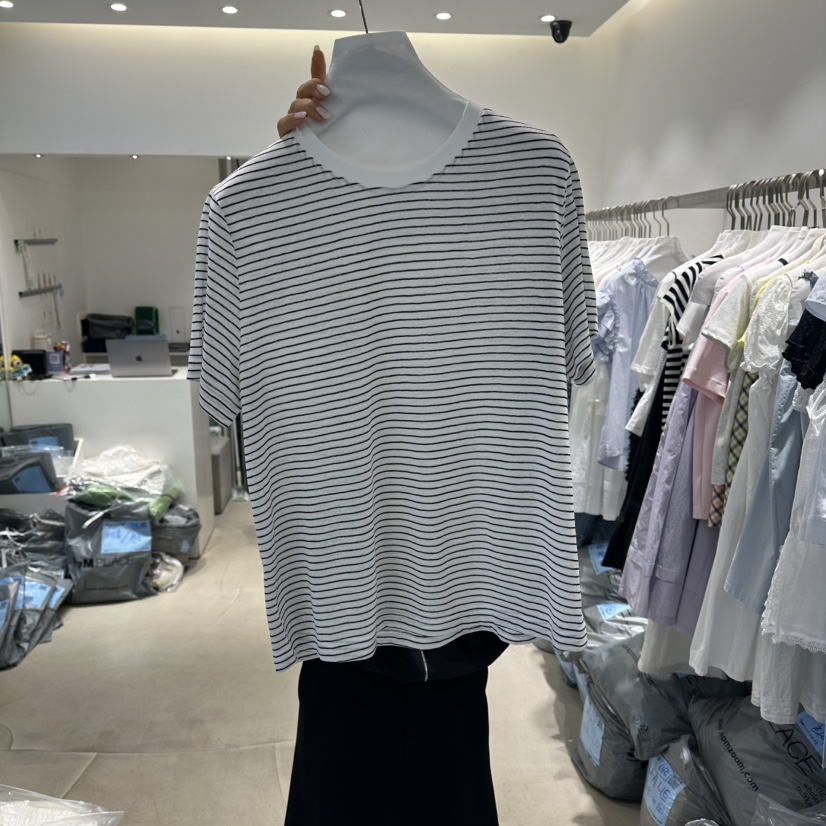 RICH SISTER韓國直郵女士新品休閑26夏季推薦人氣T恤條紋RICH SISTERT恤圖色2