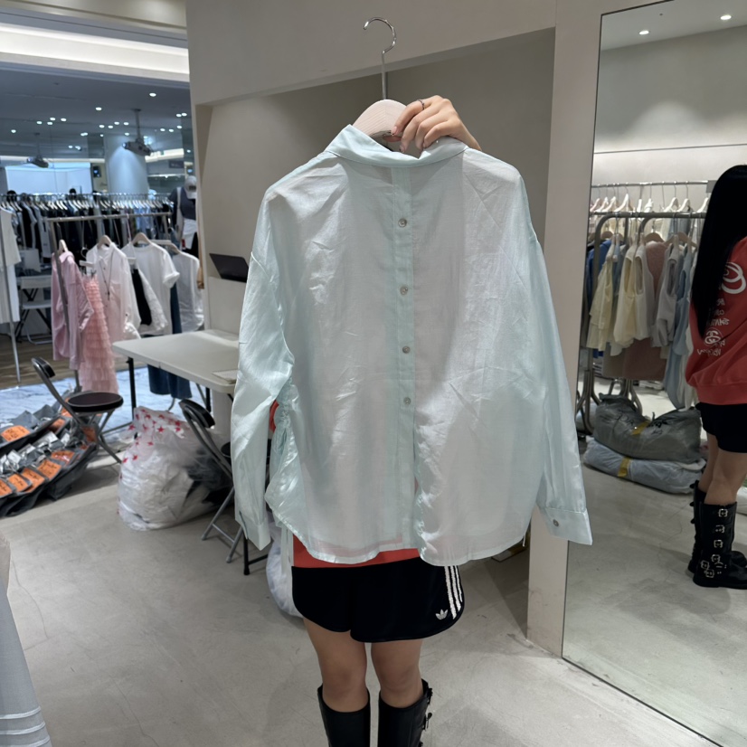 Color B韓國直郵實拍女士新品26夏季26春夏職業襯衫蕾絲衫Color B襯衫/蕾絲衫