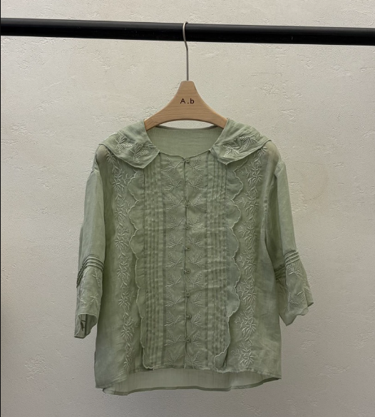 AUTUMN BEIGE-Q韓國直郵女士新品時尚推薦職業襯衫蕾絲衫A.b/AUTUMN BEIGE襯衫/蕾絲衫圖色1