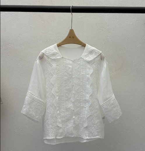 AUTUMN BEIGE-Q韓國直郵女士新品時尚推薦職業襯衫蕾絲衫A.b/AUTUMN BEIGE襯衫/蕾絲衫圖色2