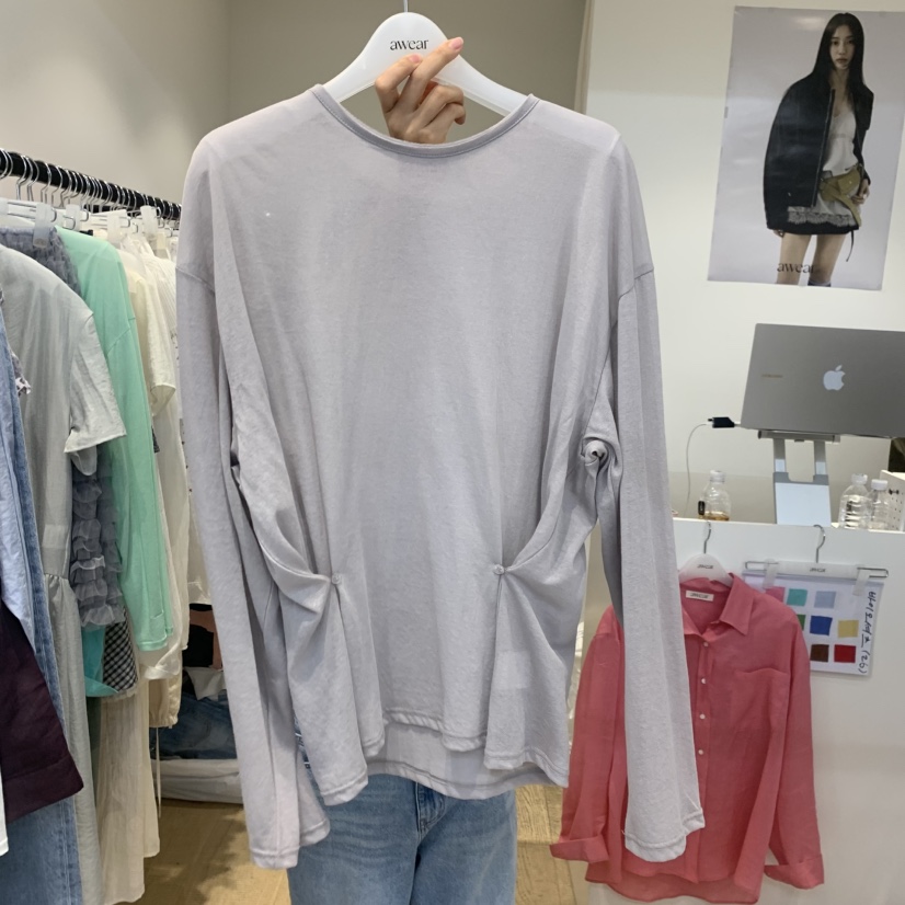 RUMIRU/AWEAR韓國東大門直郵女士新品職業長袖T恤不含項鏈awear/RUMIRU長袖T恤圖色2