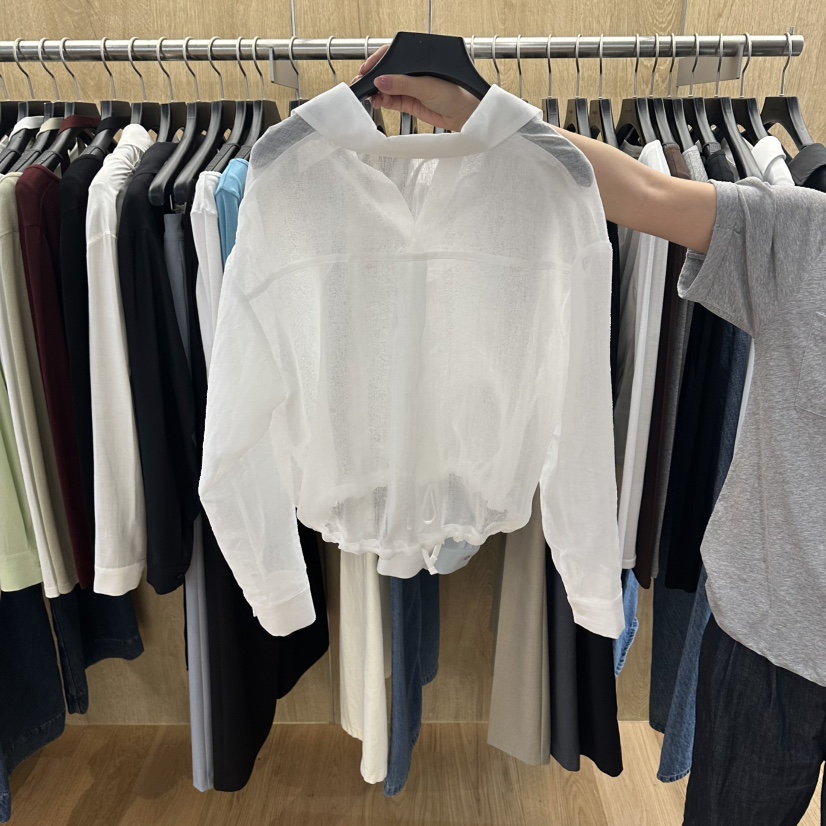 LEFANCY韓國直郵女裝新品熱賣職業推薦襯衫蕾絲衫亞麻布褶皺LEFANCY襯衫/蕾絲衫