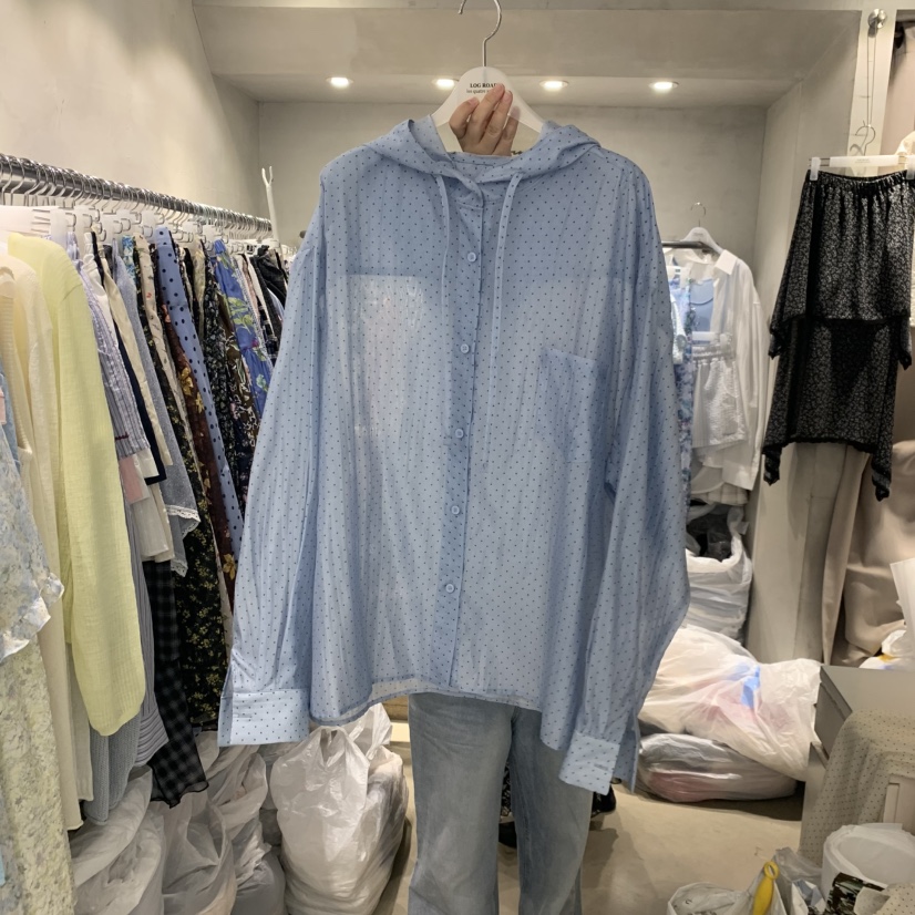 LOGROAD韓國東大門直郵女士新款26春夏時尚熱賣襯衫蕾絲衫LOG ROAD襯衫/蕾絲衫圖色2