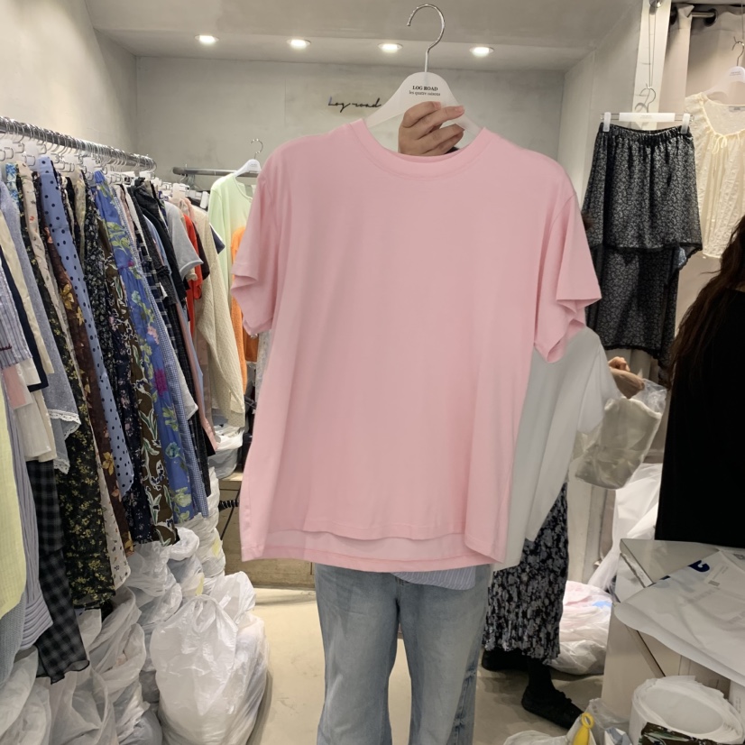 LOGROAD韓國直郵實拍女士新品26春夏休閑職業人氣推薦T恤LOG ROADT恤圖色2