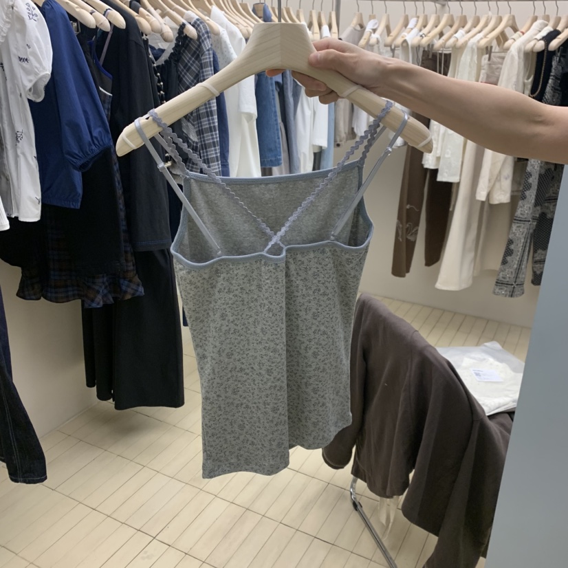 THEPLAN韓國直郵實拍女裝新品休閑職業熱賣時尚吊帶背心小花THE PLAN吊帶/背心