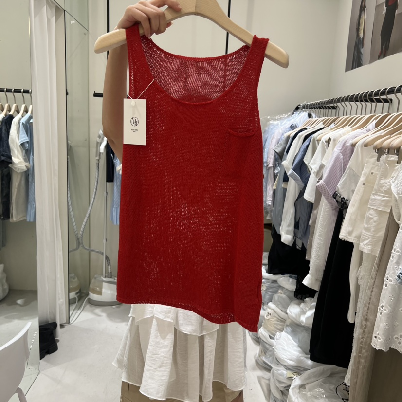 YUNBAL韓國直郵實拍女裝新品熱賣吊帶背心無袖針織衫口袋YUNBAL吊帶/背心圖色2