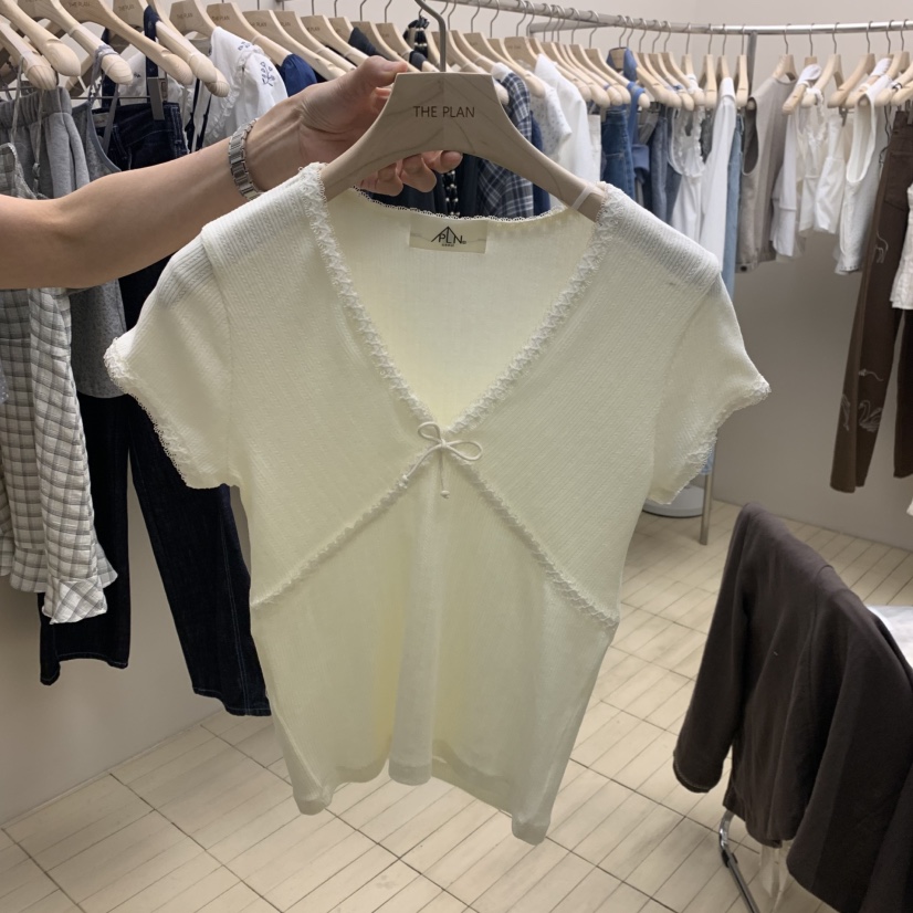 THEPLAN韓國東大門直郵女裝新品26夏季26春夏休閑T恤孔眼THE PLANT恤圖色2